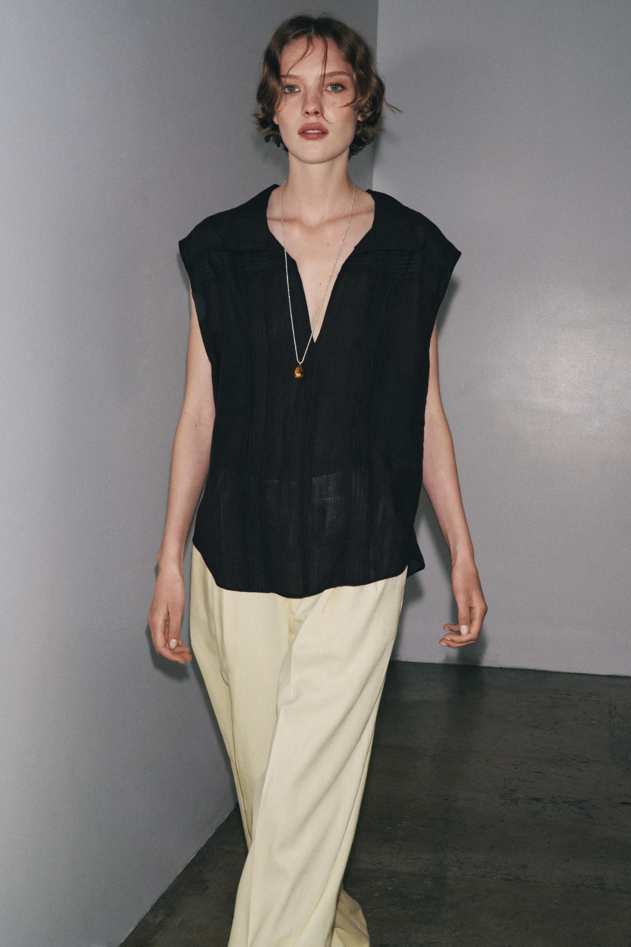 CHEMISE MÉLANGE RAMIE PLIS NERVURÉS ZW COLLECTION